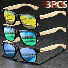 3 sztuki Moda Bambus Drewno Vintage Kwadrat Unisex Moda Okulary Luksusowa Marka Projektant Drewniane Moda Okulary Moda Tropikalna Plaża Wakacje Lato Pastele Prostokątne Okulary Błyszczący Materiał Elegancki Estetyczny Wakacje Stroje Odcienie Dla Mężczyzn Klasyczne Jazda Wędkarstwo Podróże Zakupy Sporty Na Świeżym Powietrzu Turystyka Kemping Wspinaczka Górska Wypoczynek Gogle Retro Podróż Kierowcy Modne Okulary Okulary Na Lato Plaża Wakacje, Na Zewnątrz, Podróż
