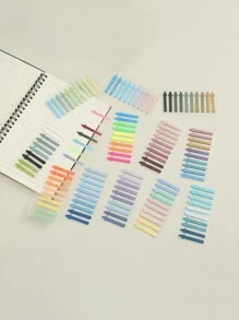 200 Pieces/Card PET Arrow-Shaped Sticky Notes, Translucent Color Highlight Index Labels, Waterproof Mini Bookmark Strip Sticky Notes, Suitable For Home And Office Use Back To School