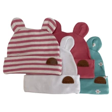 Vanetex Kit 4 Hats/Caps With Ears For Newborn Baby In Cold Winter - 0-3M - Xem 2