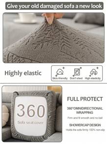 1 Vỏ bọc ghế sofa bằng lông cừu cao cấp - Bảo vệ ghế sofa đàn hồi, chống trượt, thân thiện với vật nuôi cho mọi mùa - Phù hợp với ghế sofa chữ L 1/2/3/4 chỗ ngồi - Trang trí nhà hiện đại - Màu xám đen - Xem 7