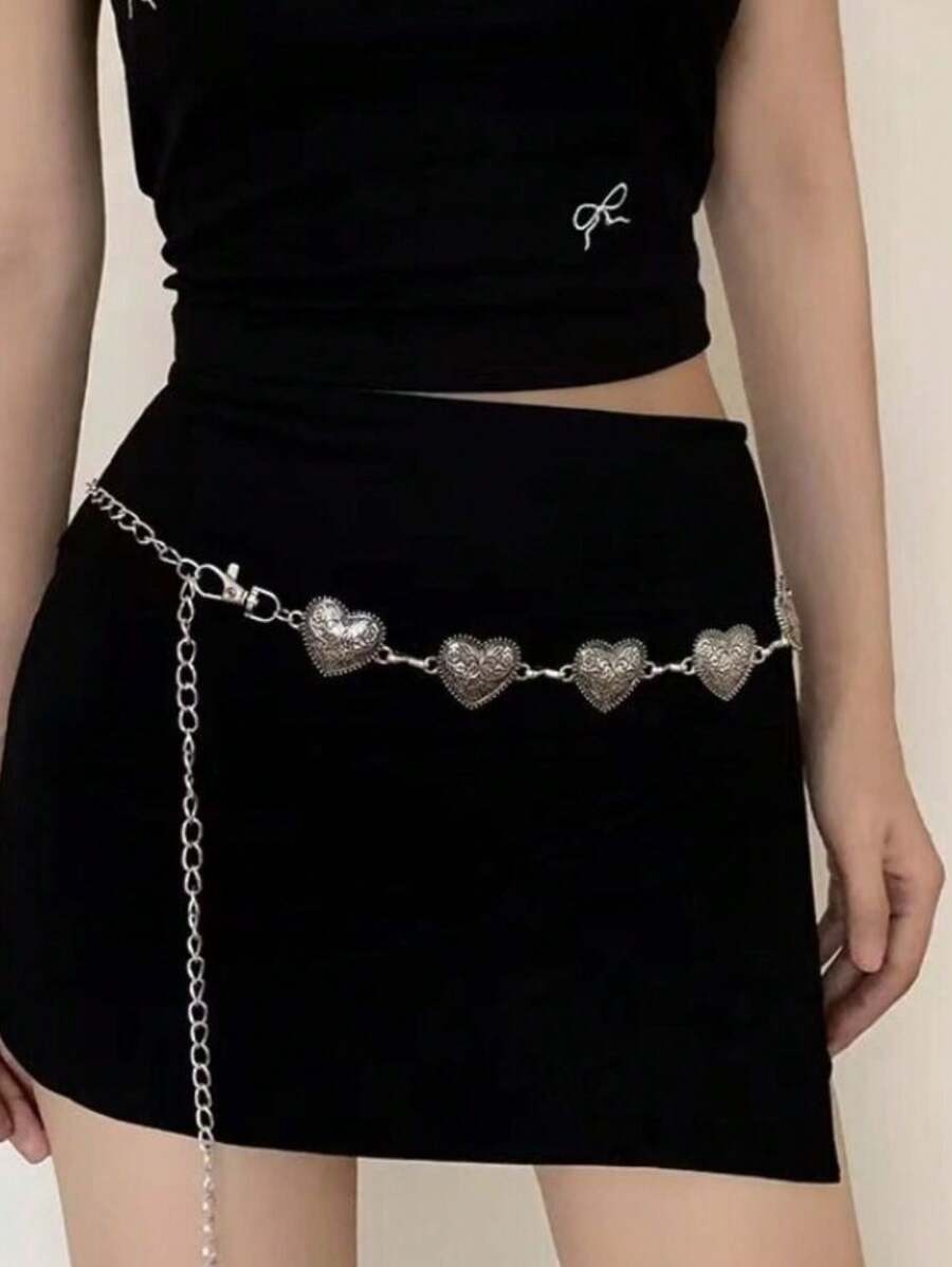 2024 New Fashionable And Creative Heart Shaped Party Belt As Summer Gift For Women - 銀色 - 查看 1