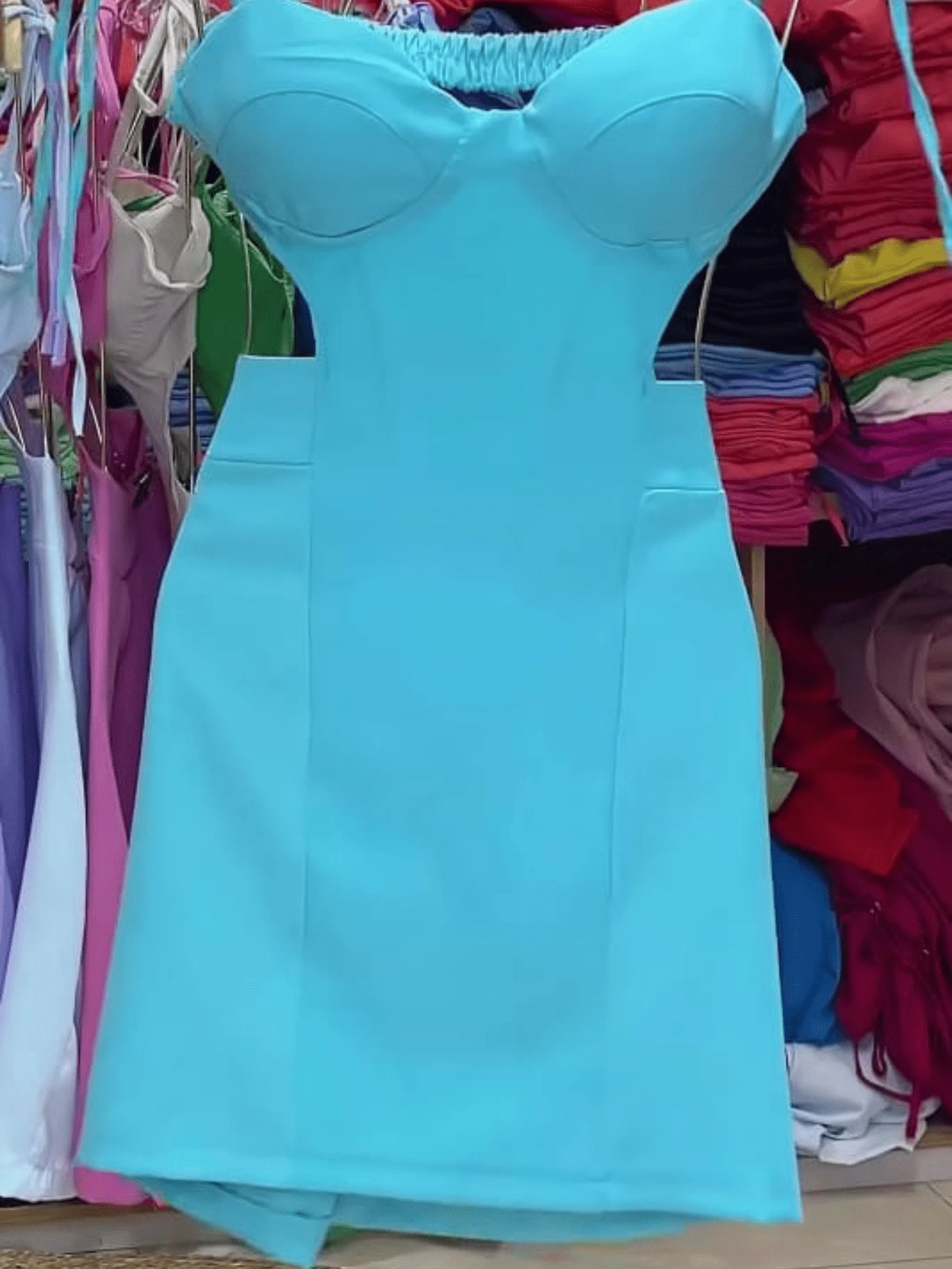 SHORT WOMEN'S DRESS NEW - 淺藍色 - 查看 1
