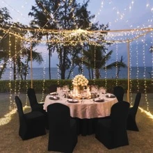 中东热销白色和黑色薄弹力酒店/婚宴通用椅套，弹力餐椅套，适合室内外，全年适用