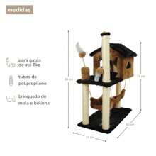MIUPET - Scratching Post Playground Cats All Ages High Quality Sisal Plush - Comfort, Fun, Safety! Foldable, Stylish Design, Ideal For Kittens And Adult Cats. Resistant Material, Perfect For Relaxing, Playing, Caring For Claws And Keeping Your Kitten Healthy. Soft Plush Comfort, Natural Sisal Satisfies Scratching Instinct. Ideal Size For Small To Large Spaces, Easy Assembly, Disassembly Portability - 摩卡棕 - 查看 4