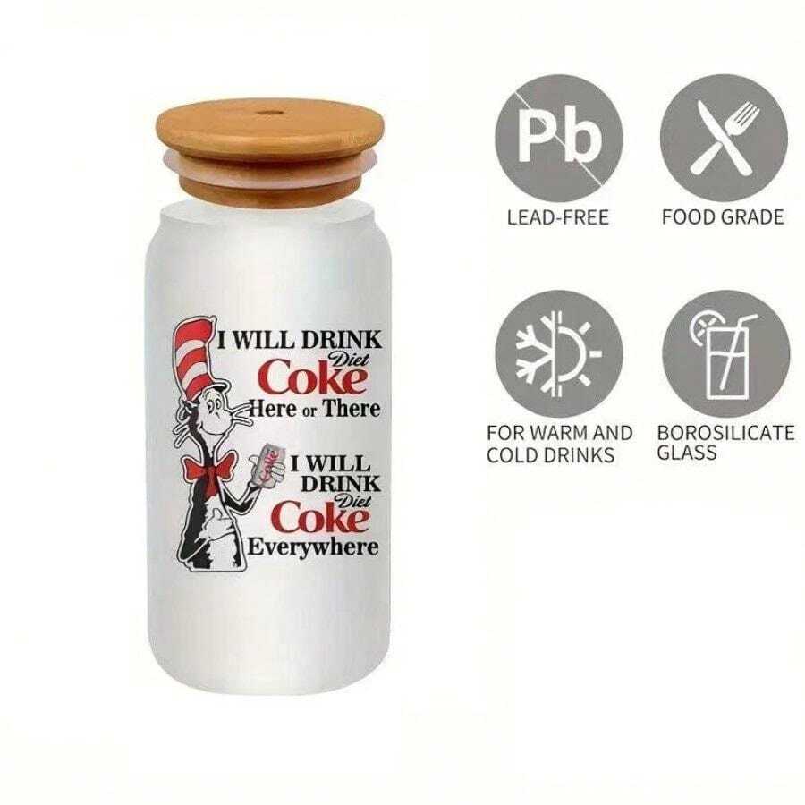 Custom Photo And Text Dr. Crow Pattern Insulated Borosilicate Tumbler