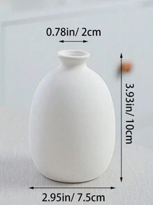 1 Piece Simple White Ceramic Vase Diy Painted Graffiti Vase For Parent Child Children Small Vase With Dried Flower Decorations Ceramic Crafts Rama Decoration Rama Home Decor Room Decor Flower Vase Glass Vase - Multicolor - View 12