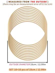 10 piezas de atrapasueños beige con decoración de plumas, decoración colgante para boda al aire libre, aro de bambú para carillón de viento, decoración de estilo mori para pared del hogar y dormitorio, regalo y decoración para Halloween y Navidad