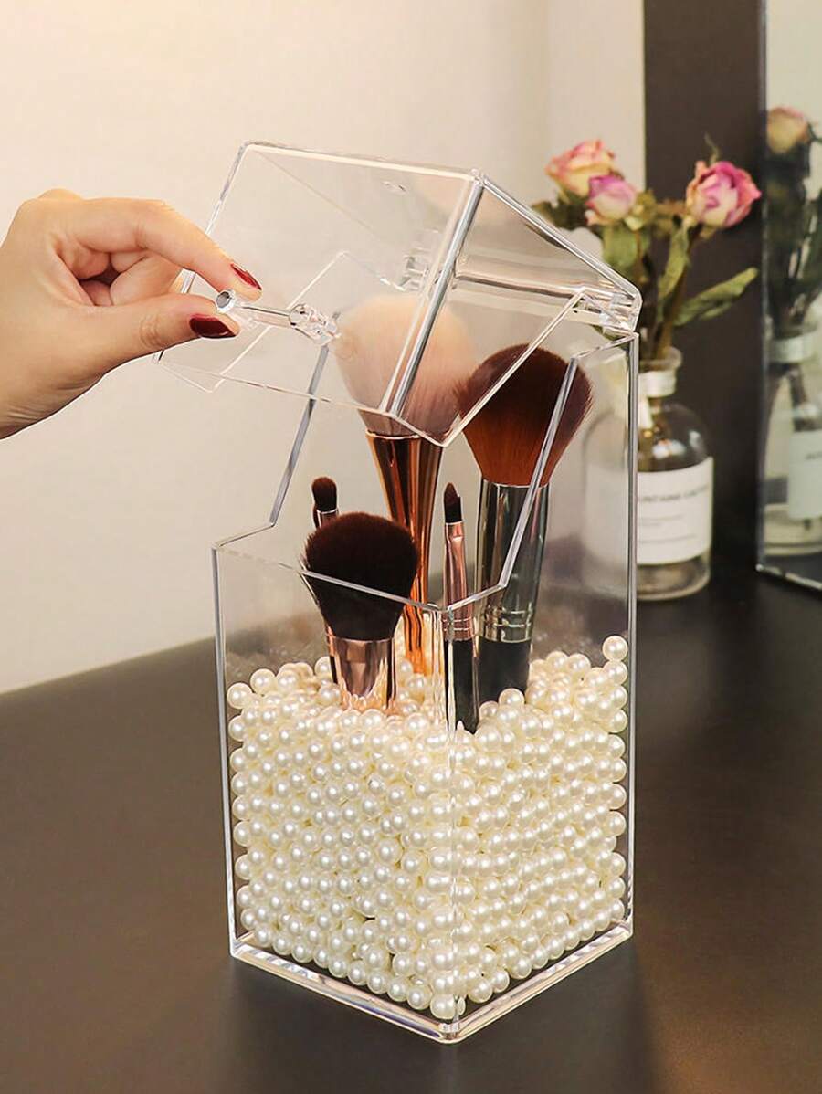 Hộp đựng cọ trang điểm chống bụi, hộp đựng cọ trang điểm bằng acrylic trong suốt đựng son môi, chì kẻ lông mày, giá đựng mỹ phẩm đa năng và cốc đựng bút, hộp đựng cọ trang điểm để bàn đựng son môi, chì kẻ lông mày, hộp đựng đồ trang điểm, xô đựng cọ trang điểm sáng tạo đựng cọ trang điểm, son môi, chì kẻ lông mày, văn phòng phẩm và bút, quà tặng cho phụ nữ, quà tặng Giáng sinh, ý tưởng quà tặng cho phụ nữ