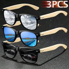 3 sztuki Moda Bambus Drewno Vintage Kwadrat Unisex Moda Okulary Luksusowa Marka Projektant Drewniane Moda Okulary Moda Tropikalna Plaża Wakacje Lato Pastele Prostokątne Okulary Błyszczący Materiał Elegancki Estetyczny Wakacje Stroje Odcienie Dla Mężczyzn Klasyczne Jazda Wędkarstwo Podróże Zakupy Sporty Na Świeżym Powietrzu Turystyka Kemping Wspinaczka Górska Wypoczynek Gogle Retro Podróż Kierowcy Modne Okulary Okulary Na Lato Plaża Wakacje, Na Zewnątrz, Podróż