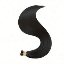 Extensiones de cabello natural negro liso con punta en I, extensiones de cabello pre unidas, extensiones de cabello humano con fusión recta, extensiones de cabello humano real con punta recta, color #1B - Natural Black - Ver 10