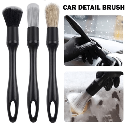 1set Auto Detailing Brush Set, Multi-Purpose Auto Detailing Brushes, Boar Hair Detailing Brushes, Car Cleaning Tools For Cleaning Dashboard, Vents, Car Interior, Wheels & Emblems