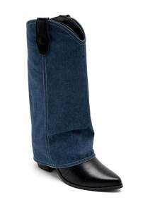 Botas vaqueras con puntas afiladas y tacones biselados - Estilo vaquero revisitado - Negro - Ver 4