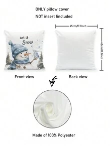 2pcs Christmas Winter Pillow Case Set - Watercolor Red Car, Christmas Tree, Blue Snowman, Watercolor Snowy House, Poinsettia, Winterberry Wreath, Versatile For Home Decor, Sofa, Bedroom, Living Room (No Pillow Insert)
