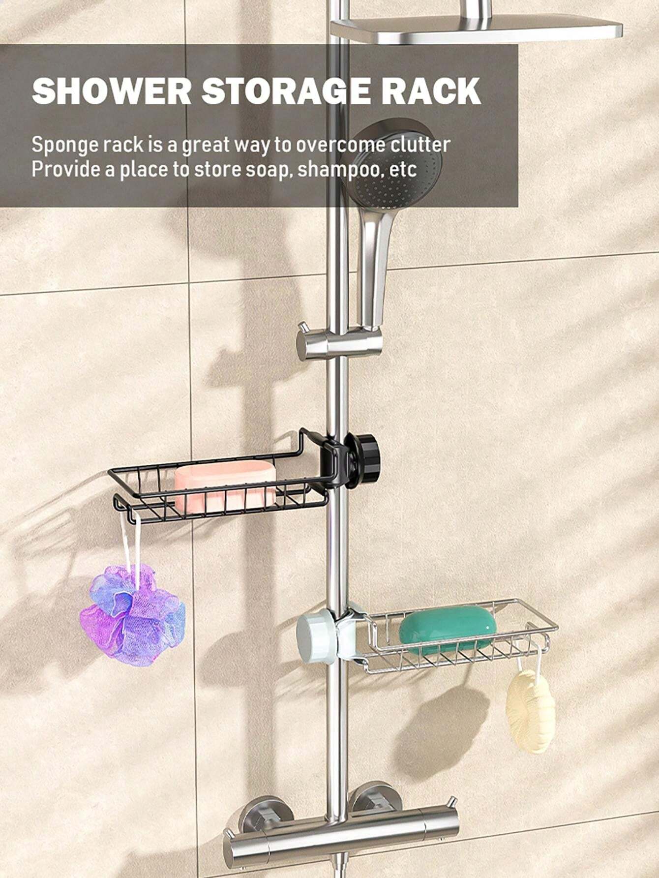 Rustproof Bathroom Shower Soap Dish Rack, Wall Mounted Storage Shelf