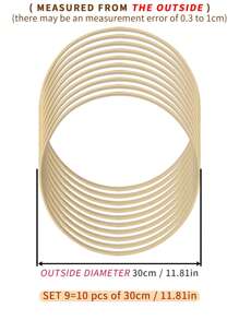 10 piezas de atrapasueños beige con decoración de plumas, decoración colgante para boda al aire libre, aro de bambú para carillón de viento, decoración de estilo mori para pared del hogar y dormitorio, regalo y decoración para Halloween y Navidad