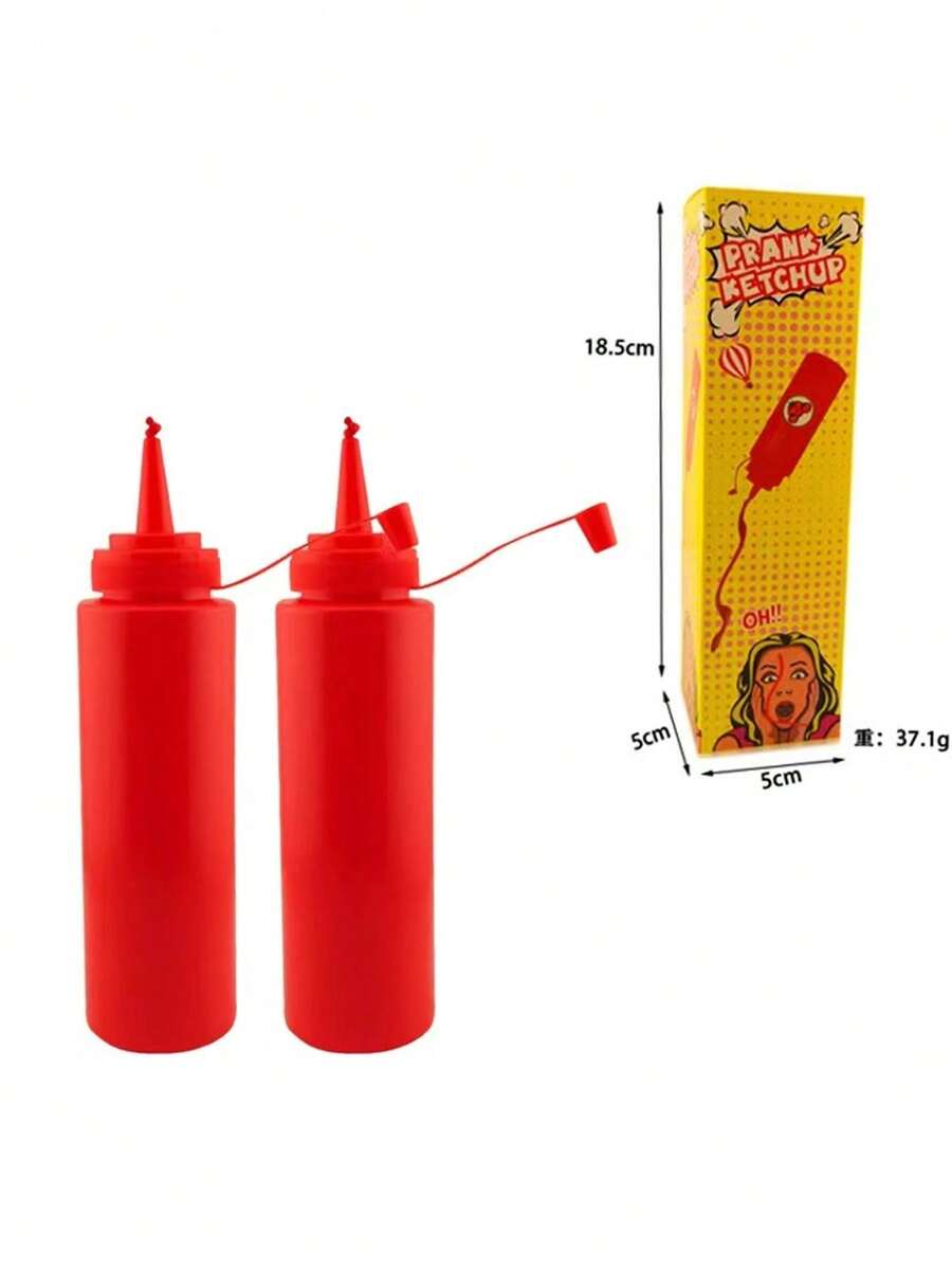Gag Stress Relief Squeezing Fake Salad Sauce Bottle, Prank Tomato Sauce