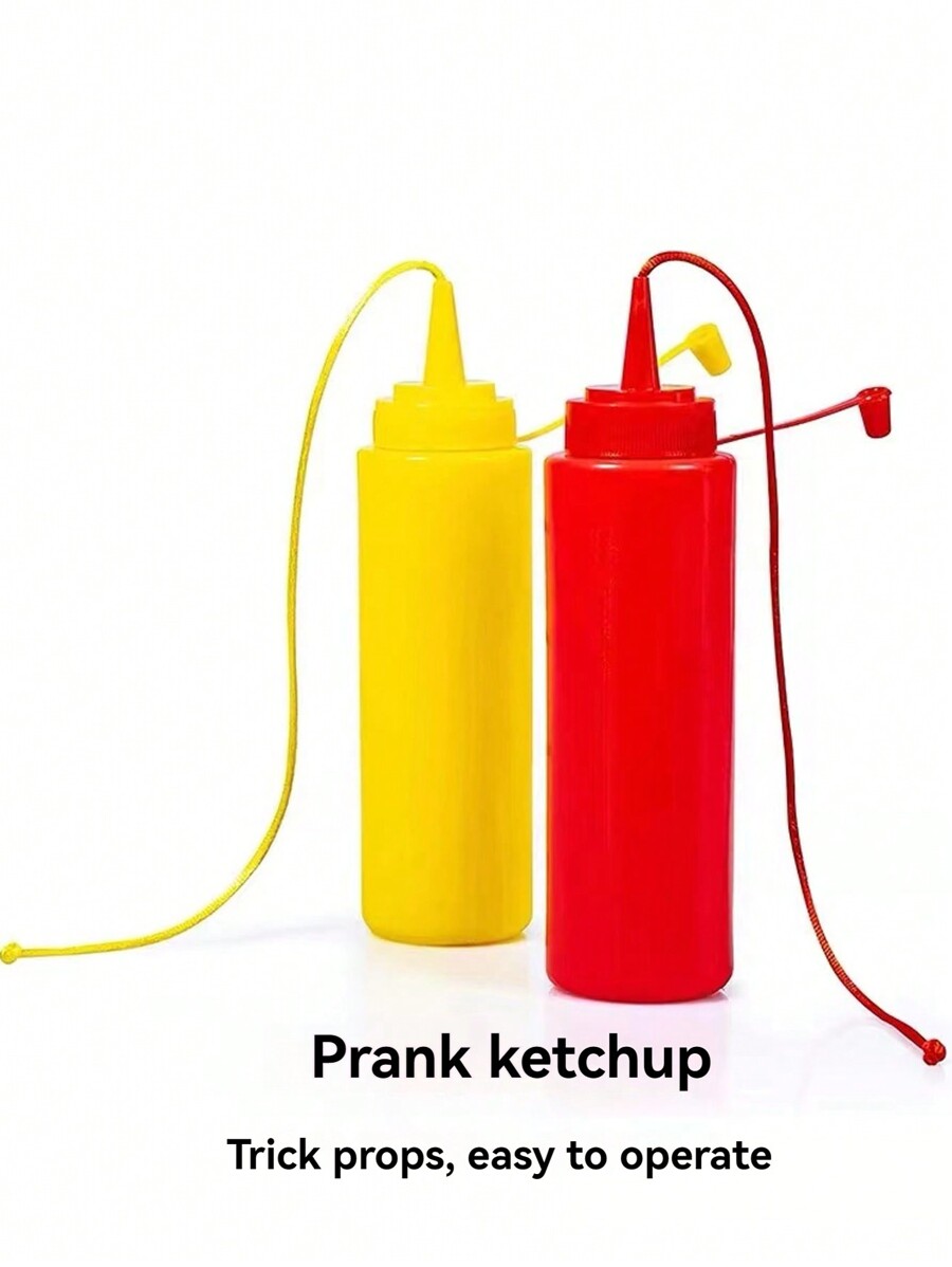 Gag Stress Relief Squeezing Fake Salad Sauce Bottle, Prank Tomato Sauce