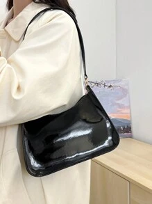 1 chiếc túi đeo vai dưới cánh tay họa tiết hoa nổi sang trọng thời trang dành cho nữ - màu đen - Xem 5