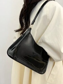 1 chiếc túi đeo vai dưới cánh tay họa tiết hoa nổi sang trọng thời trang dành cho nữ - màu đen - Xem 6