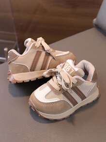 1 双儿童软底防滑时尚休闲运动鞋适合春秋季节 - 卡其色 - 查看 15