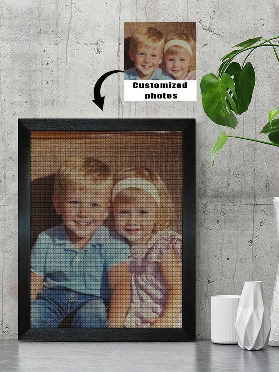 Custom Diamond Painting Kits Full Diamond For Adults, Personalized Photo Customized Diamond Painting, Private Custom Your Own Picture (Round Diamond, 11.7x11.7inch/30x30cm)[No Frame]