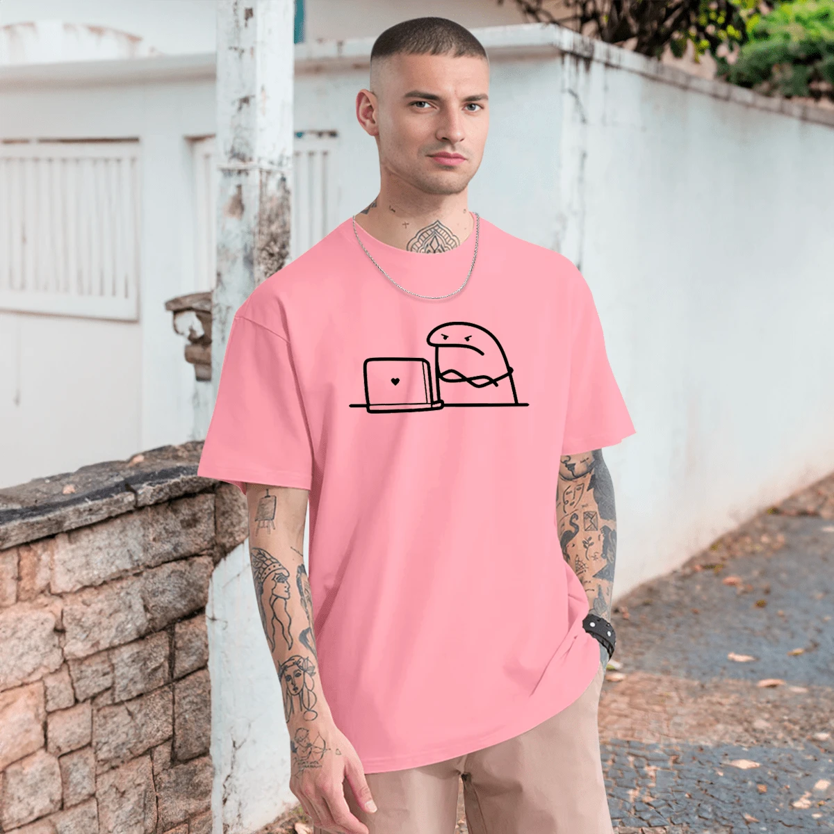 Flork Programmer T-Shirt Nerd Geek IT T Shirt Casual Custom 100% Cotton - Màu Hồng baby - Xem 1