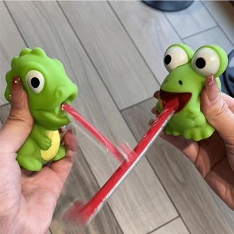 1pc Funny Cute Poking Tongue Squeeze Frog And Dinosaur Sound Toys, Christmas, And Other Holiday Gifts