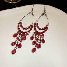 Andkiss 1 Pair Bohemian Style Tassel Drop Earrings, Suitable For Vacation Wear