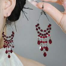 Andkiss 1 Pair Bohemian Style Tassel Drop Earrings, Suitable For Vacation Wear