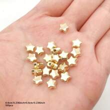 100pcs/Set Golden Color Star CCB Beads, DIY Loose Plastic Beads, Star Shape Spacer Beads For Bracelets, Necklaces, Jewelry Making