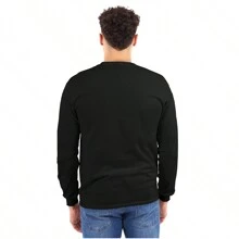 Christian Long Sleeve Graphic Tee Shirt Spiritual Faith Saying Holy Worship Quote A Friend Loves At All Times Slogan Proverbs Scripture Bible Verse Casual Everyday Cotton Printed Crewneck Tshirt - 黑色 - 查看 2