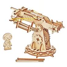 独特的 3D 木制攻城弩拼图玩具，配有松紧带发射器、创意装饰品和具有挑战性的脑筋急转弯，木制拼图，金属拼图，3D 木制拼图 - 木 - 查看 12
