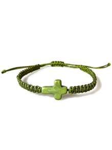 1 pieza Bestseller pulsera hecha a mano trenzada con cruz de turquesa ajustable para niños, tobillera unisex de playa
