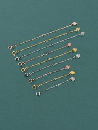 1 st S925 sterling silver asymmetrisk hjärtformad justerbar kedjeförlängare för gör-det-själv smycken