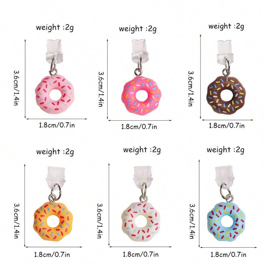 1pc Silicone Transparent Phone Dust Plug, Creative Cute Food Series