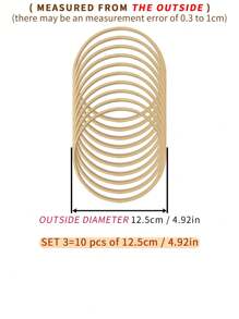 10 piezas de atrapasueños beige con decoración de plumas, decoración colgante para boda al aire libre, aro de bambú para carillón de viento, decoración de estilo mori para pared del hogar y dormitorio, regalo y decoración para Halloween y Navidad