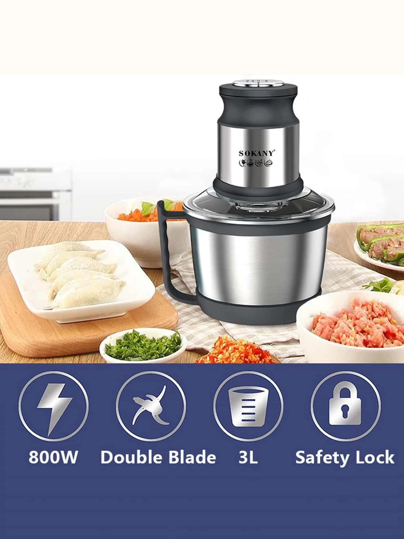 Meat Grinder Electric, Electric Meat Grinder 3L Stainless Steel Meat