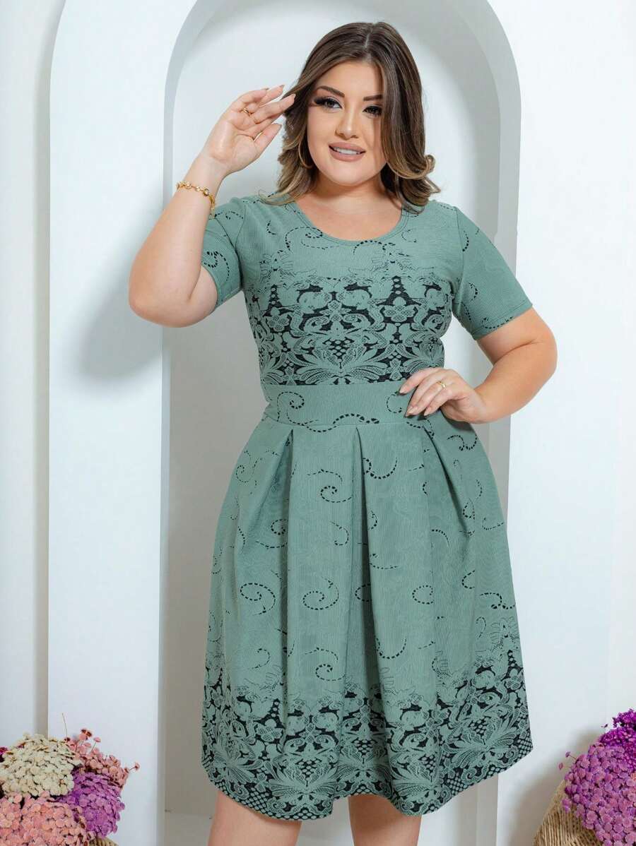 Plus Size Dresses - màu xanh lá - Xem 1