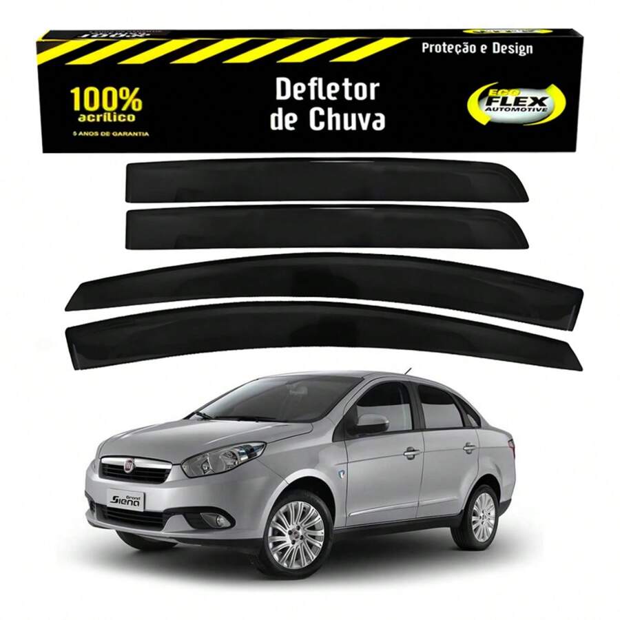 marquinhos store Rain Deflector Gutter Set Grand Siena 1.4 1.6 2012 To 2023 100% Acrylic - Ecoflex 50020A - màu đen - Xem 1