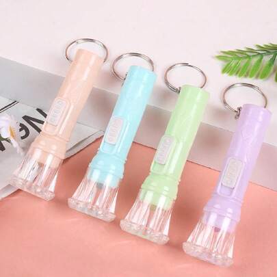 10个迷你LED手电筒钥匙扣，颜色随机，生日派对礼品