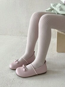 5pcs Kids Vertical Striped Tights, Casual Style Suitable For Outdoor Activities, Spring & Autumn