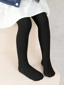 5pcs Kids Vertical Striped Tights, Casual Style Suitable For Outdoor Activities, Spring & Autumn