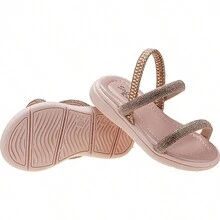 Stilo Pink Baby Girl's Sandals, Light And Comfortable, Rhinestone Strap-4711 - 銅色 - 查看 2