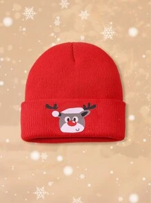 3 CÁI/1 CÁI Mũ len cho bé trai và bé gái hình người tuyết, thắt lưng ông già Noel, họa tiết tuần lộc Giáng sinh dễ thương, thích hợp làm quà tặng Giáng sinh. - Đỏ - Xem 9