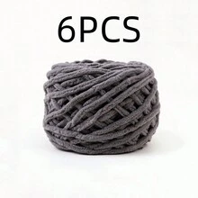 1/6/12 件管状冰针织线单股粗纱，100 克，DIY 围巾包拖鞋娃娃毯子靠垫毛绒玩具