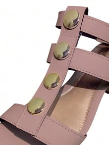 Women's Block Heel Sandal With Large Modern Heel Detail Ref. 31/99 - 巧克力棕 - 查看 3