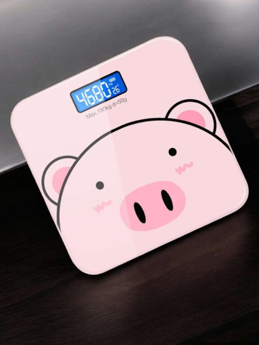 Cartoon Pig Scales, Electronic Smart Weight Scales - Pink - View 1