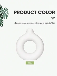 1 pezzo Vaso da fiori in plastica infrangibile, bianco. Decorazione domestica creativa, adatto per matrimoni, feste, vacanze. Vaso monocromatico minimalista per decorazione di soggiorno e balcone, antiurto, resistente ai raggi UV, contenitore floreale fai-da-te, regalo per mamma e fidanzata, compleanno, San Valentino, decorazione floreale, regali di laurea, decorazione della stanza - Bianco - Visualizzare 2