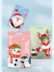 25 件/50 件/包圣诞糖果/零食/饼干袋，密封食品储藏袋，适用于平安夜和圣诞节礼物 - 彩色 - 查看 9