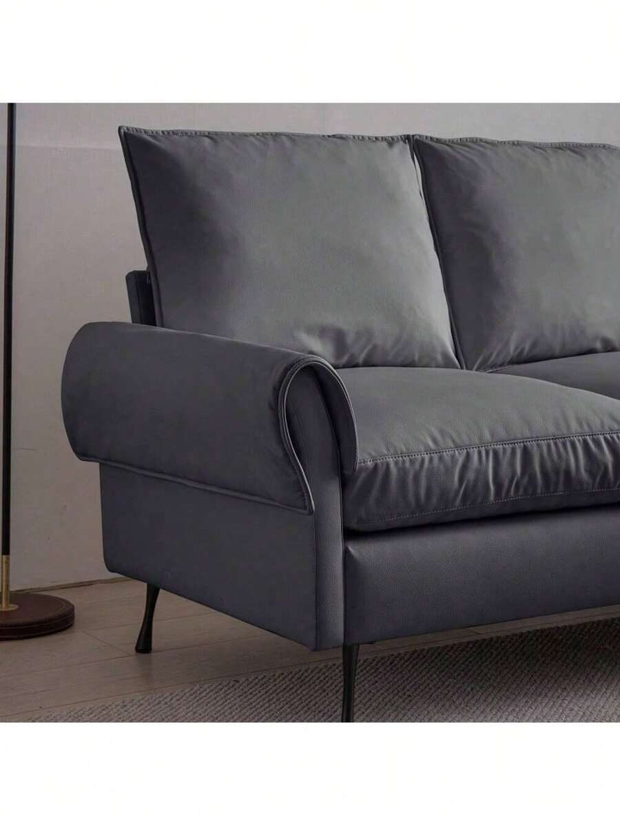 [VIDEO] Provided]81"Modern Sectional Technical Leather LShaped Sofa